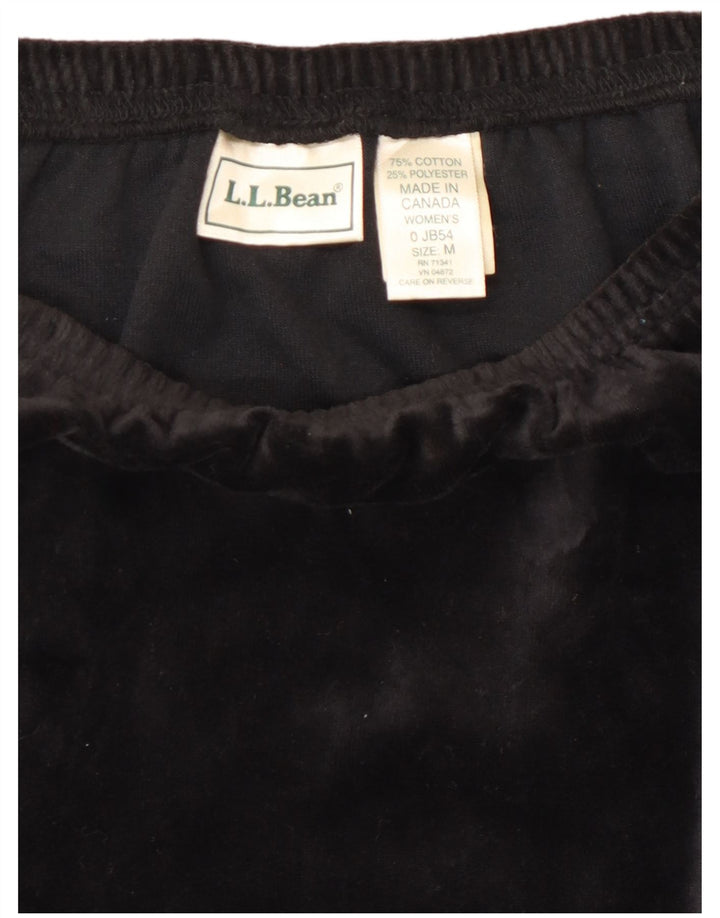 L.L.BEAN Falda Acampanada de Terciopelo para Mujer Mediana W28 Algodón Negro