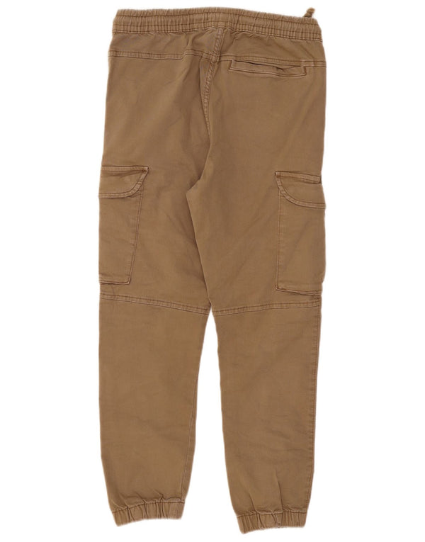 Zara Mens Crop Joggers Cargo Pantalones Pequeños W30 L25 Beige