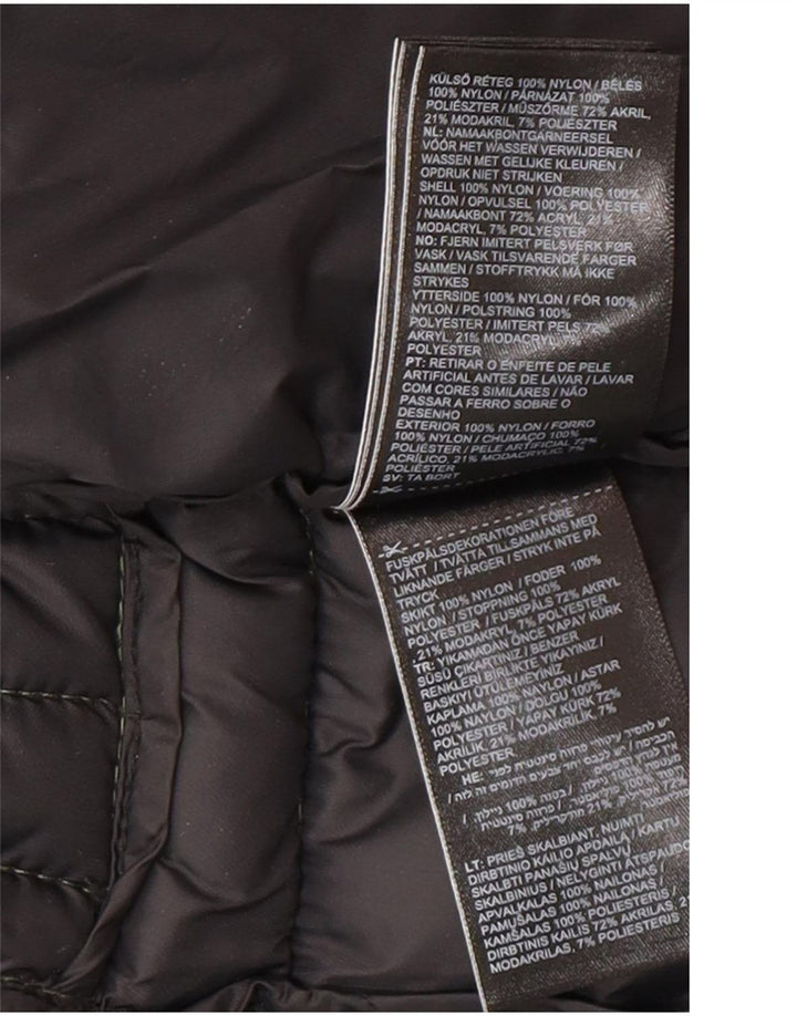 Superdry Mujer Chaqueta Acolchada Con Capucha UK 8 Small Nylon Verde
