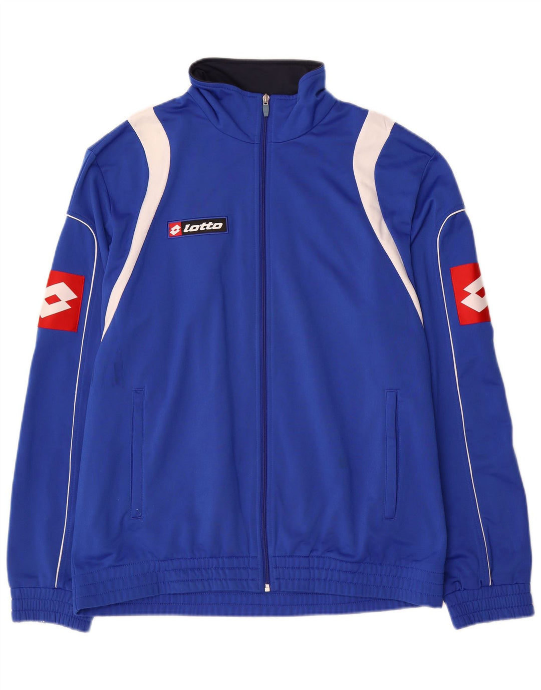 Lotto Hombre Gráfico Chándal Top Chaqueta XL Azul Colorblock Poliéster