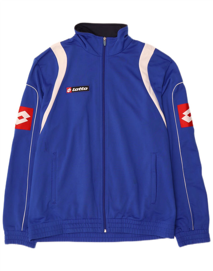 Lotto Hombre Gráfico Chándal Top Chaqueta XL Azul Colorblock Poliéster