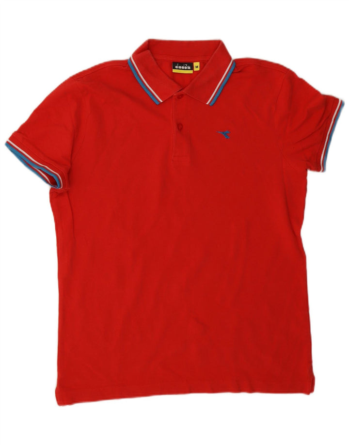 DIADORA Polo Hombre Algodón Rayas Rojo Medio