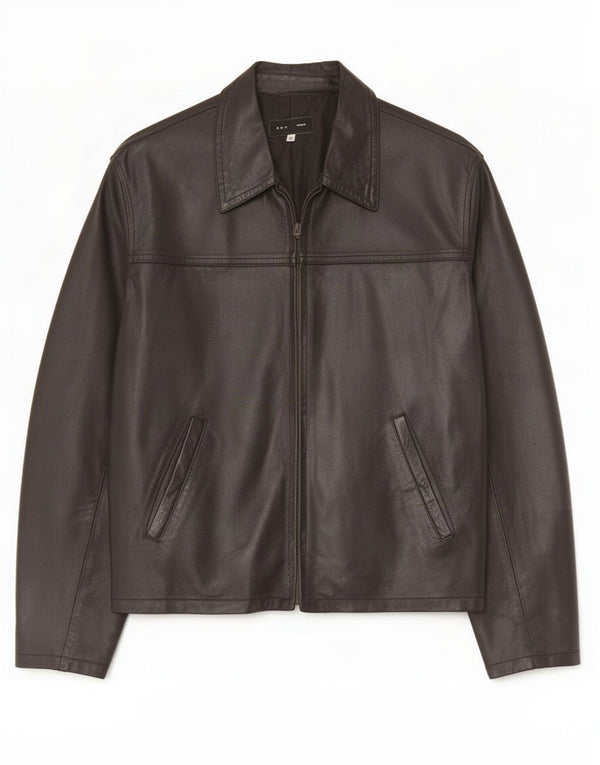 Sasch Chaqueta de cuero para hombre IT 50 Grande Poliéster negro