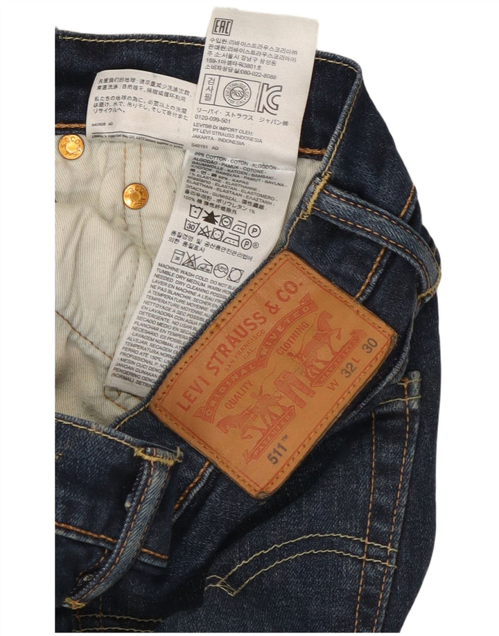 Vaqueros Levi's 511 Slim Mujer W32 L30 Algodón Azul Marino