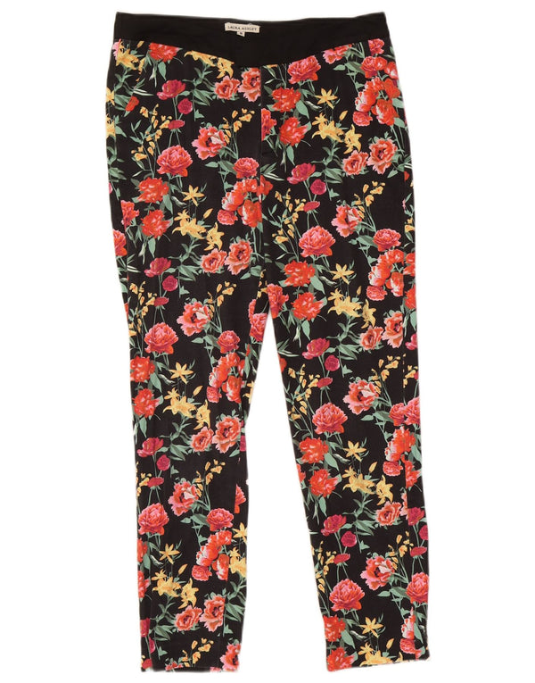 Laura Ashley Pantalones cortos ajustados para mujer UK 8 Small W28 L26 Black Floral