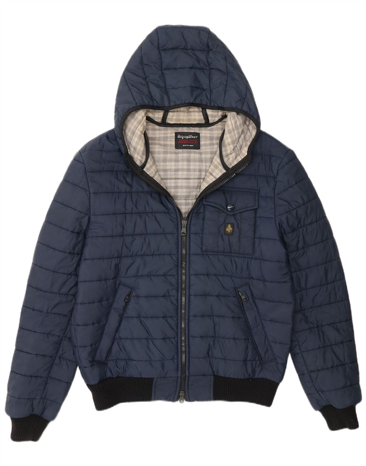 Refrigiwear Chaqueta acolchada con capucha para hombre IT 52 Large Poliéster azul marino