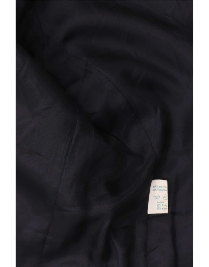 Luisa Spagnoli Chaqueta tipo blazer de 2 botones para mujer IT 44 Lana a cuadros azul medio