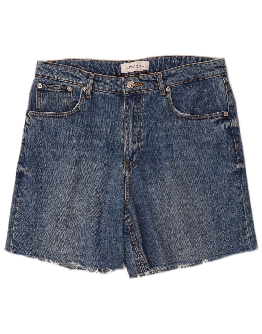 Zara Mujer Shorts Vaqueros EU 40 Medium W30 Algodón Azul