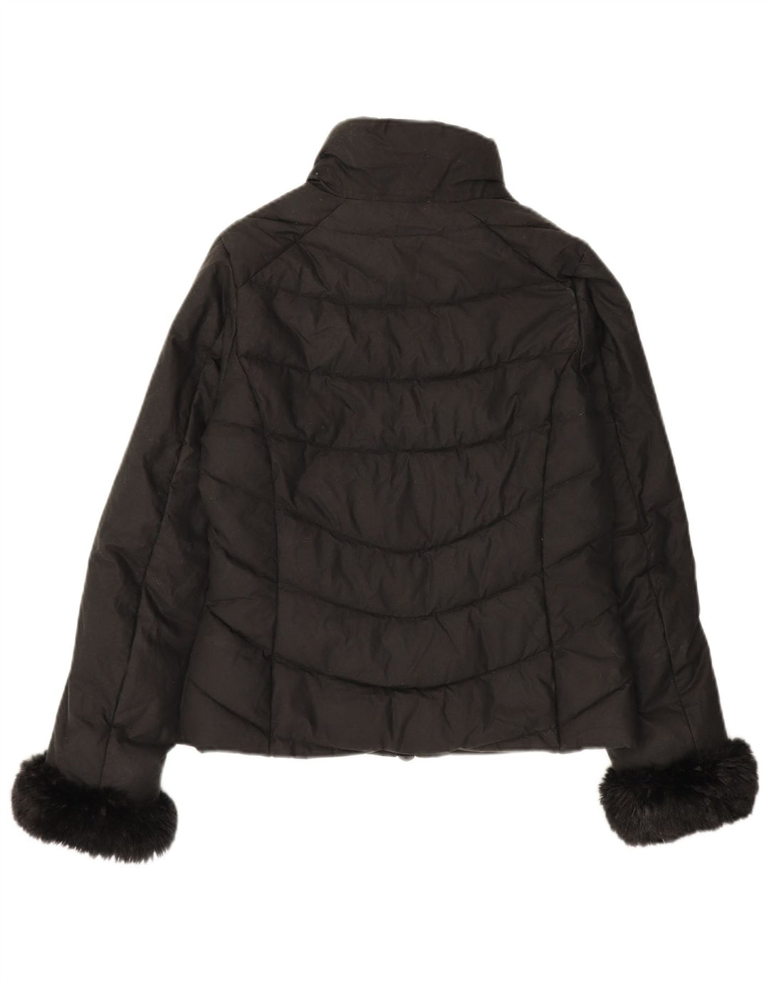 BARBOUR Womens Wax Padded Jacket UK 8 Small  Black Cotton