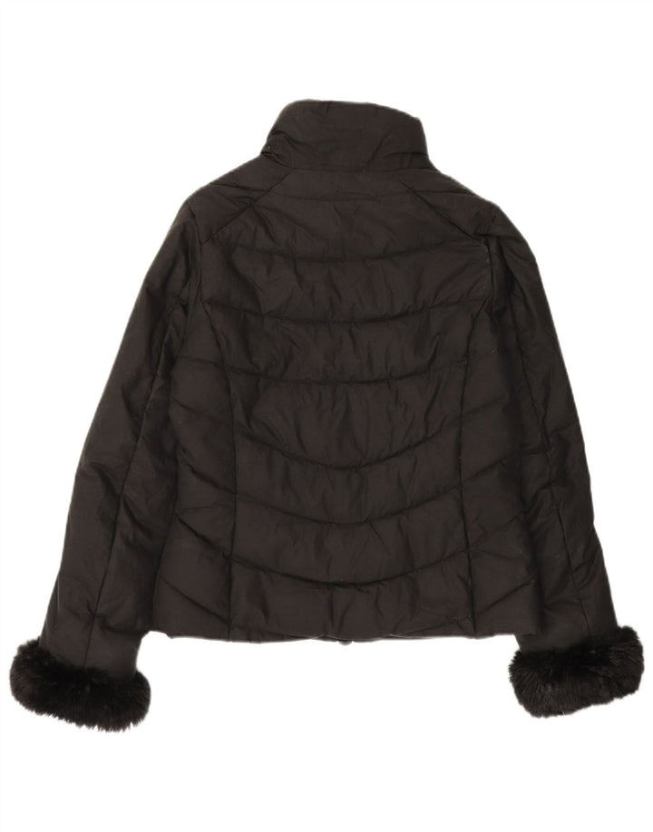 BARBOUR Womens Wax Padded Jacket UK 8 Small  Black Cotton