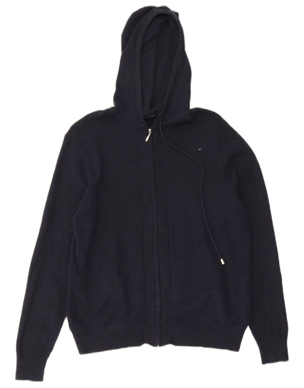 Marks & Spencer Suéter con capucha de punto con cremallera para mujer UK 12 Medium Azul marino