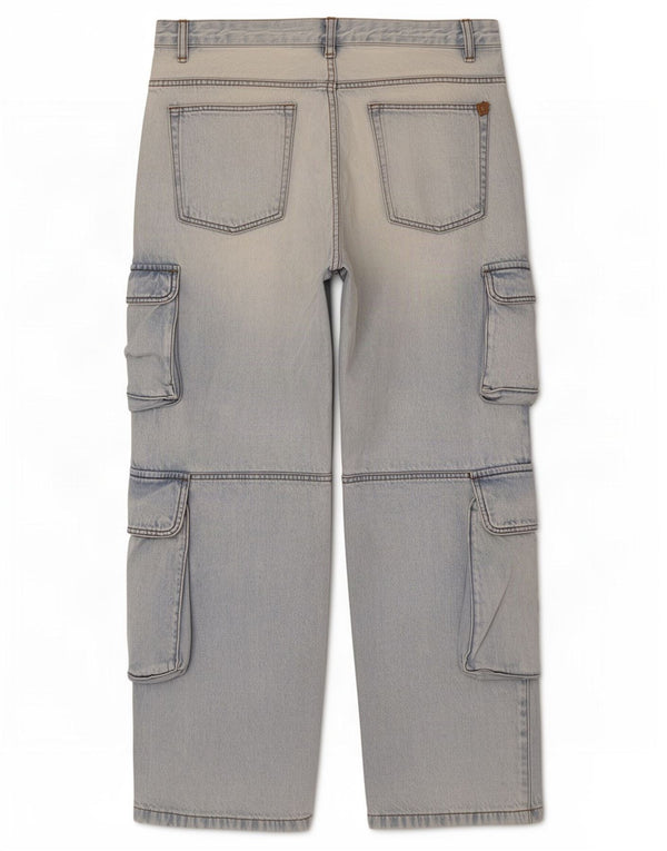 Zara Jeans rectos cargo para hombre EU 46 XL W36 L32 Algodón azul
