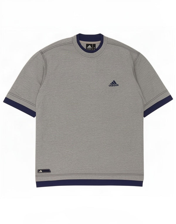 Adidas - Camiseta para hombre, talla 40/42, color gris medio, algodón