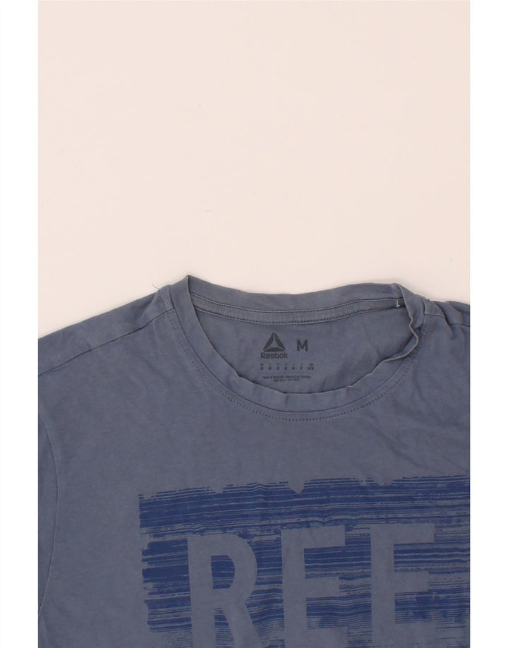 REEBOK Mens Graphic T-Shirt Top Medium Navy Blue Vintage Reebok and Second-Hand Reebok from Messina Hembry 