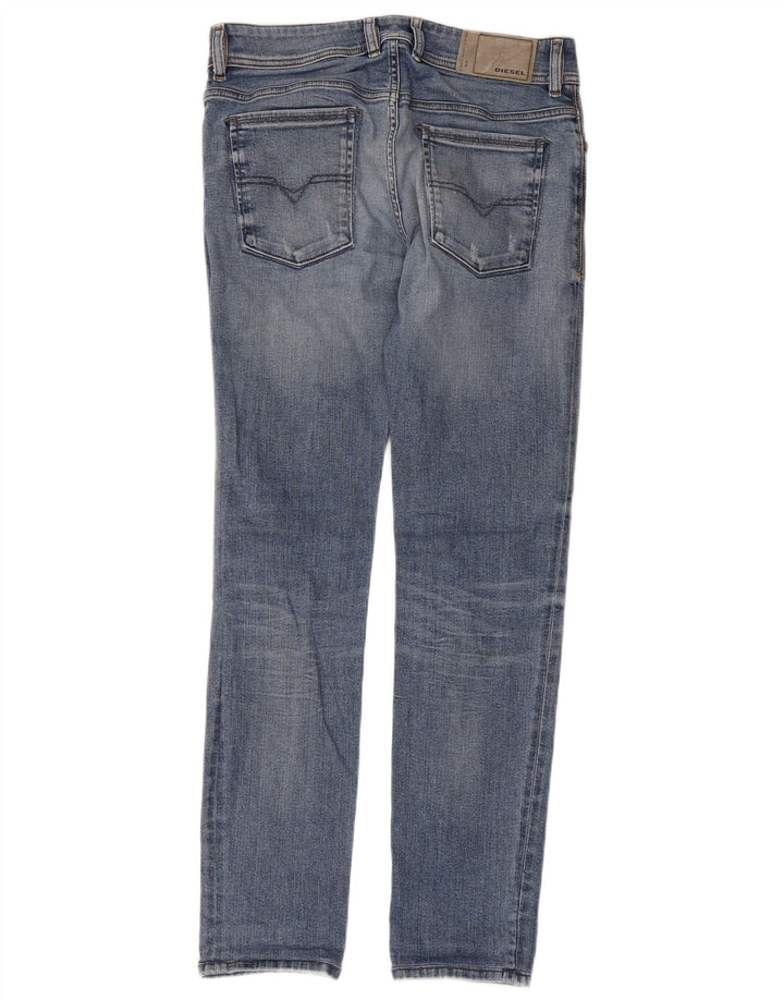 DIESEL Vaqueros Slim Desgastados W29 L29 Algodón Azul Mujer
