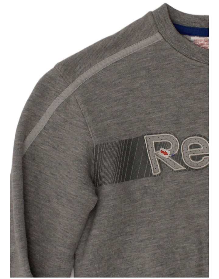 Reebok Sudadera gráfica para niños 11-12 años Gris Algodón