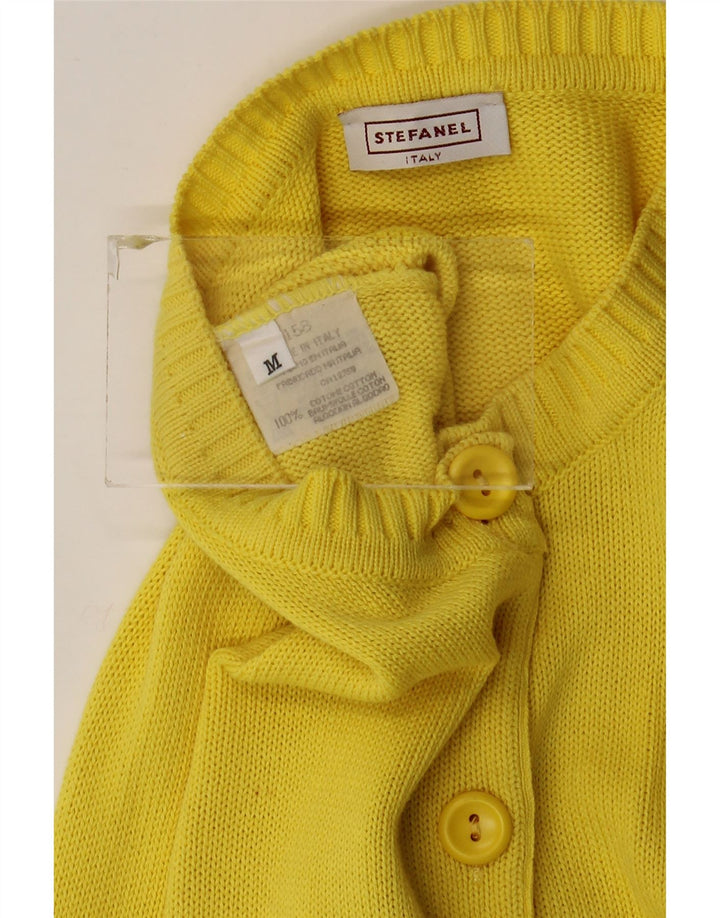 Stefanel Suéter tipo cárdigan para mujer Reino Unido 12 Algodón amarillo medio