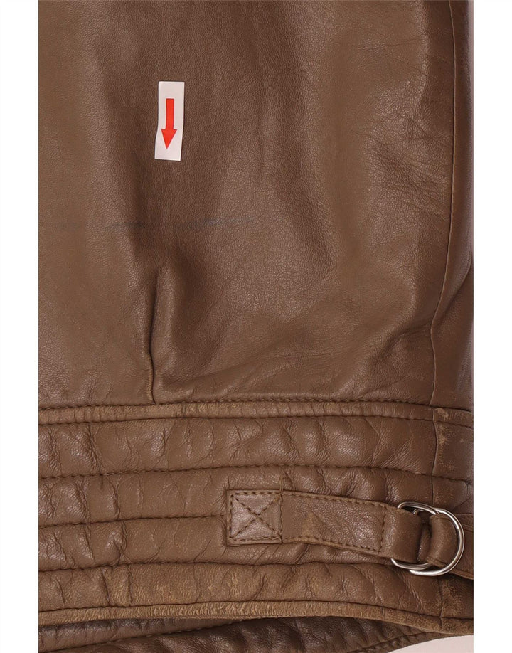 Camox Chaqueta Bomber de Cuero para Hombre UK 38 Marrón Medio
