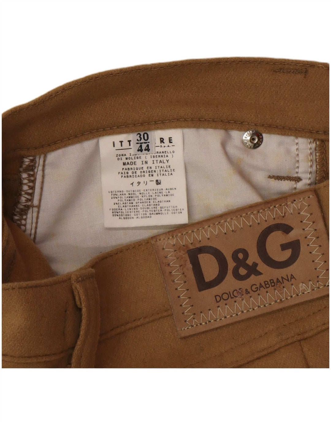 Dolce & Gabbana Falda Lápiz Mujer IT 44 Mediana W30 Lana Beige