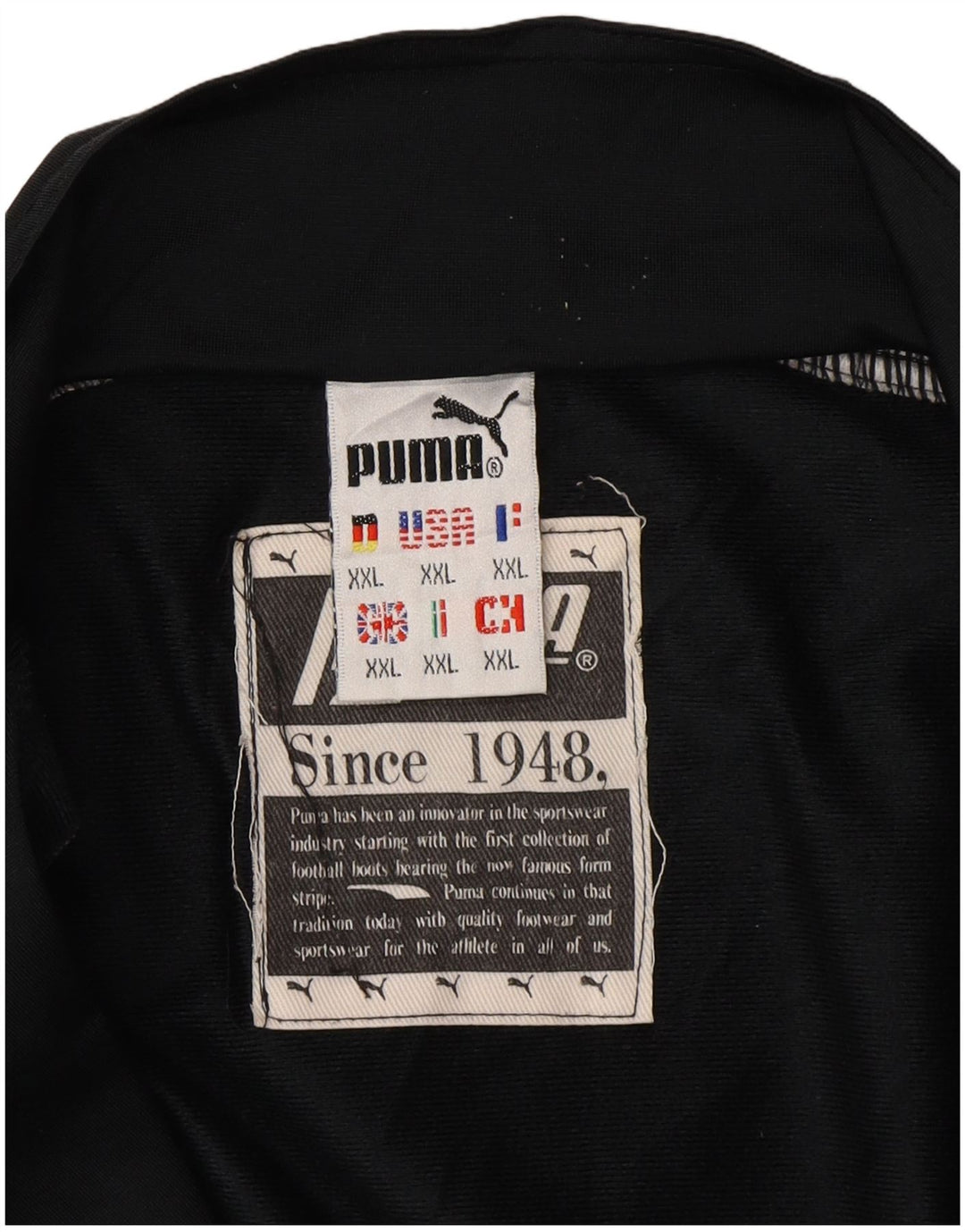 PUMA Mens Graphic Tracksuit Top Jacket 2XL Black Colourblock Polyester
