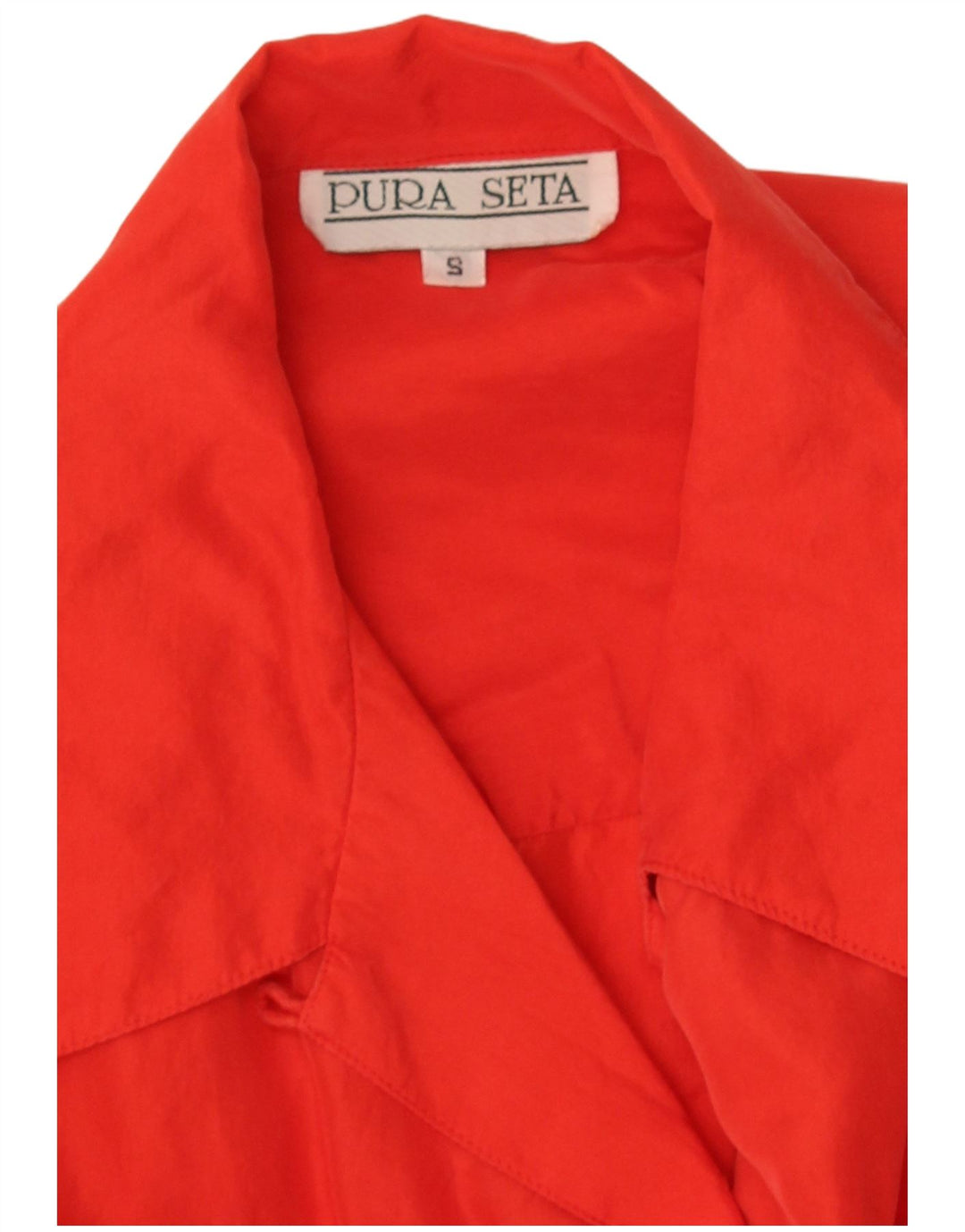 Vintage mujer camisa de gran tamaño blusa Reino Unido 10 pequeña seda roja