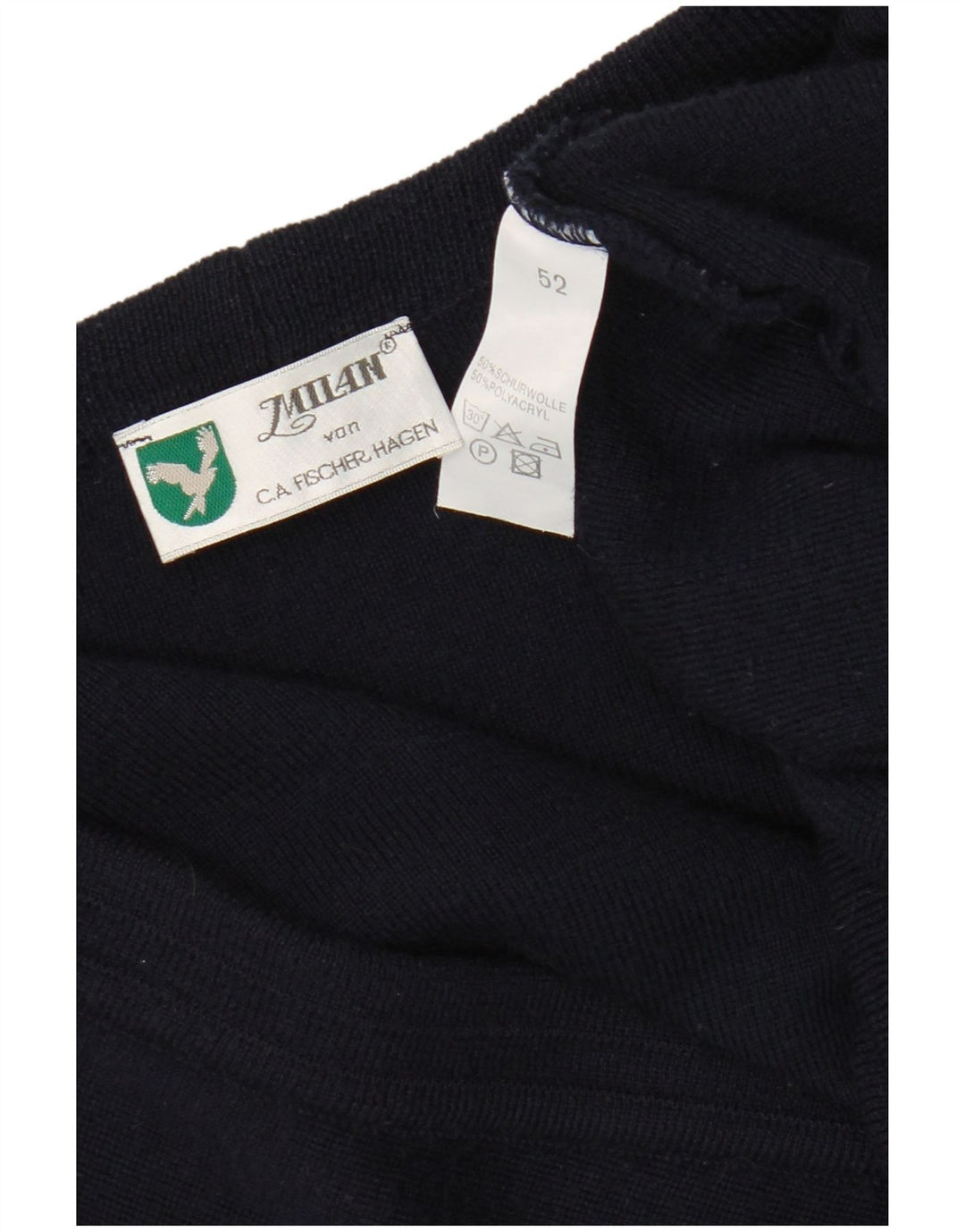 Milan - Cárdigan para hombre, talla 52, lana virgen azul marino grande