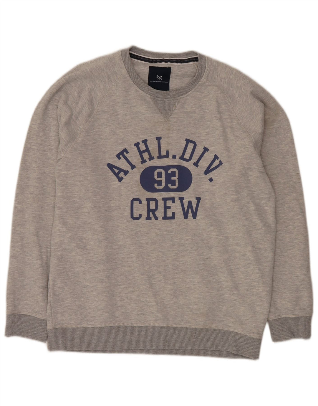 Crew Clothing Sudadera con gráfico para Hombre Jersey Grande de algodón moteado Gris