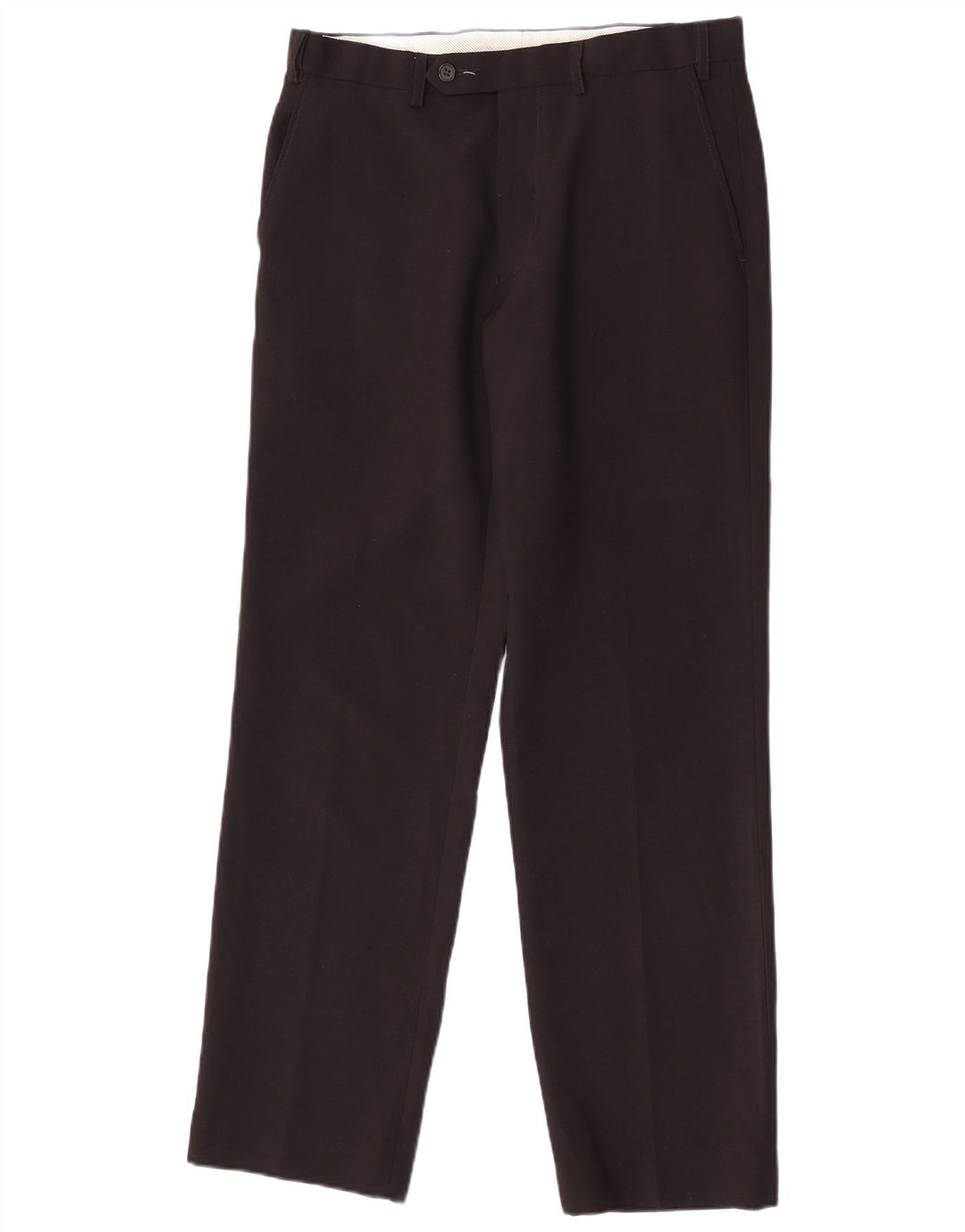 Marks & Spencer Pantalón de traje recto para hombre W32 L31 Poliéster negro