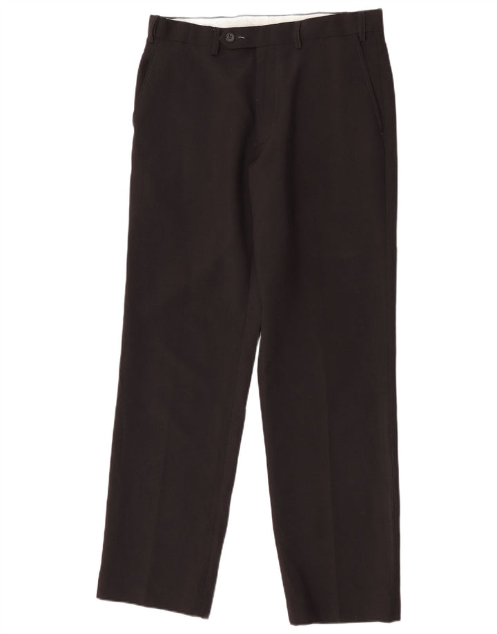 Marks & Spencer Pantalón de traje recto para hombre W32 L31 Poliéster negro
