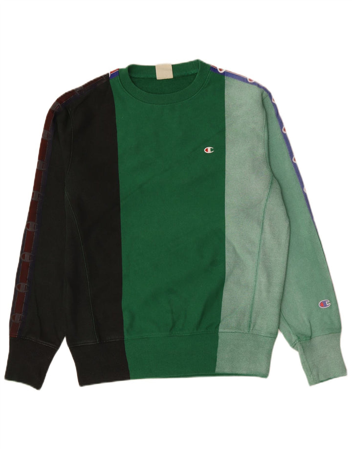 Champion Sudadera De Tejido Inverso Jumper Small Verde Colorblock |