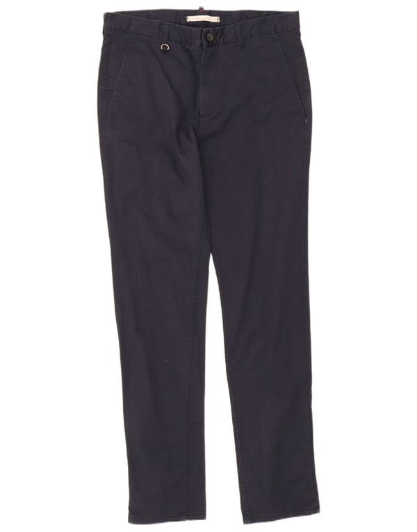 Zara Mens Slim Fit Chino Pantalones EU 40 Medium W31 L30 Azul Marino Algodón