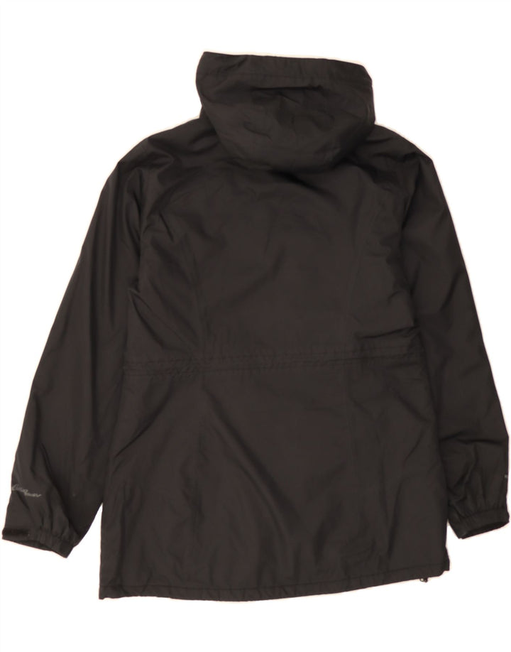 EDDIE BAUER Womens Hooded Windbreaker Jacket UK 14 Medium Black Polyester Vintage Eddie Bauer and Second-Hand Eddie Bauer from Messina Hembry 