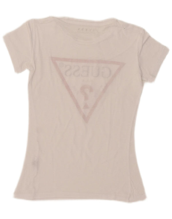 Guess Camiseta Corta Gráfica para Mujer UK 6 XS Blanco