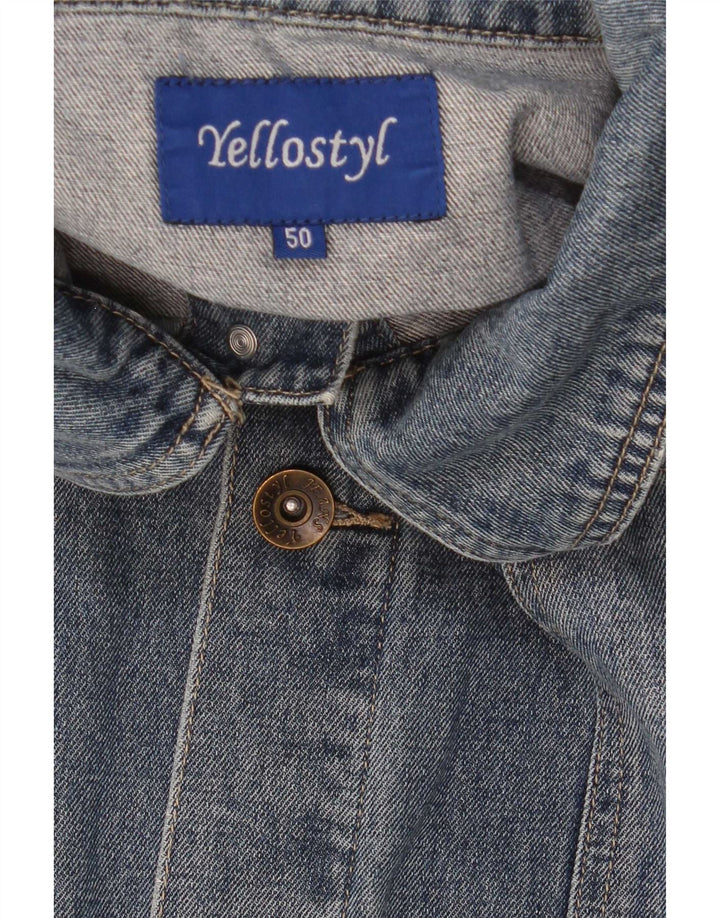 Vintage hombres chaqueta de mezclilla IT 50 azul grande