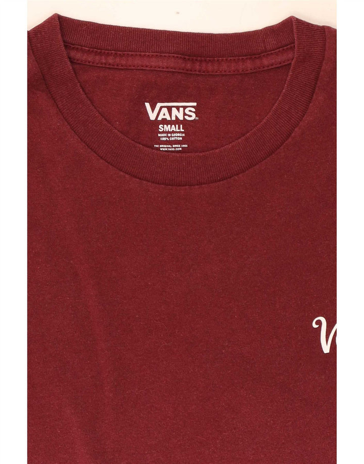 Camiseta Vans Hombre Top Small Borgoña Algodón