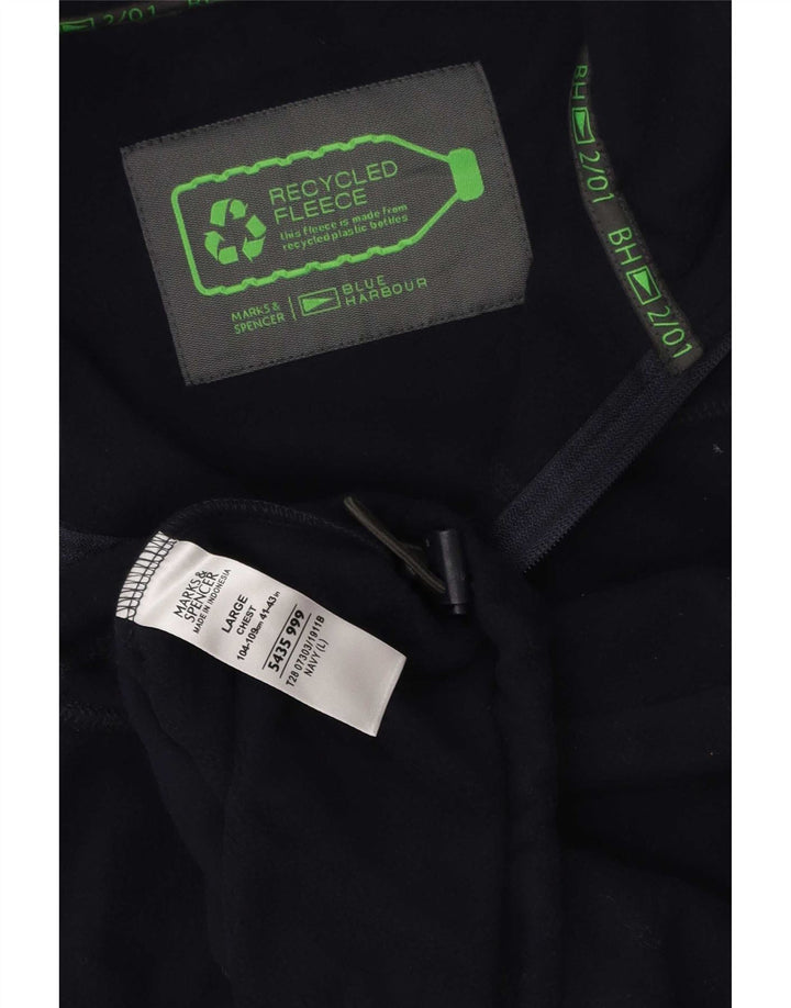 Marks & Spencer Chaleco polar para hombre UK 40 Large Poliéster azul marino