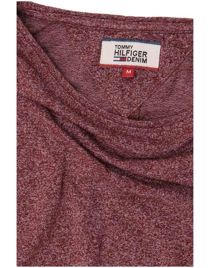 TOMMY HILFIGER Hombre Top Manga Larga Medio Borgoña Moteado