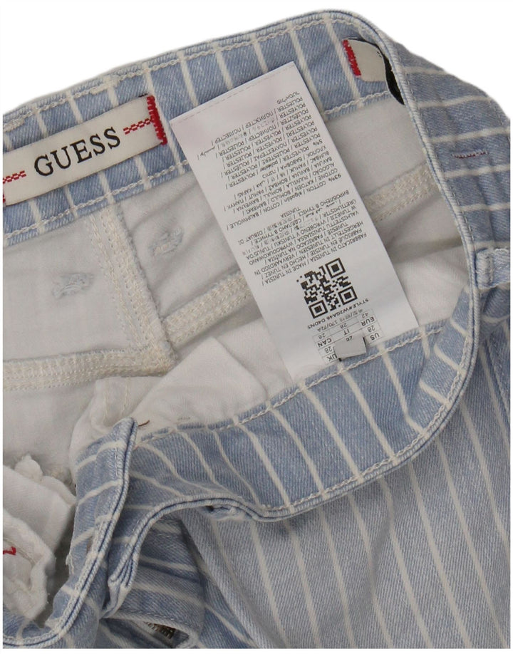 GUESS Vaqueros pitillo para mujer W28 L28 Algodón a rayas azules