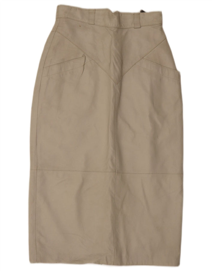Falda de cuero midi para mujer C&A EU 40 Medium W28 Cuero beige