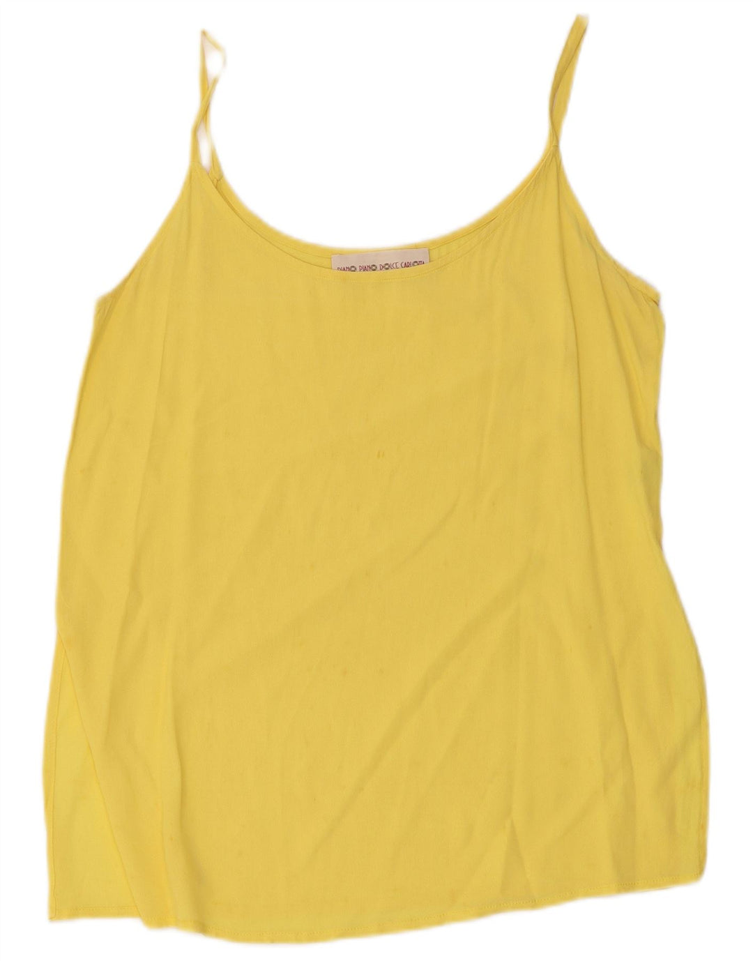 Vintage Mujer Cami Top IT 44 Acetato Amarillo Medio