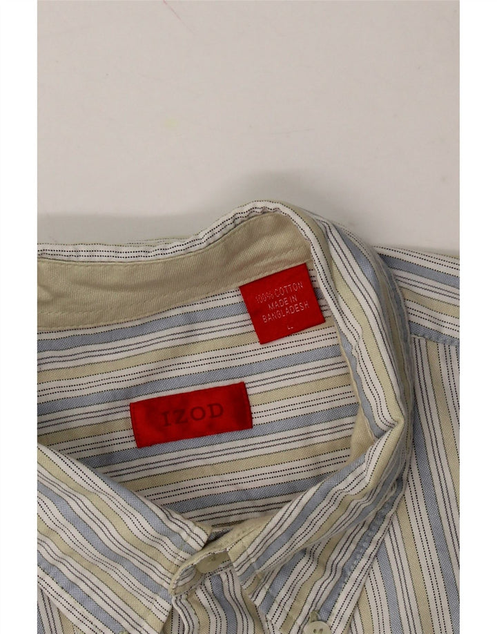 IZOD Mens Shirt Large Multicoloured Striped Cotton Vintage Izod and Second-Hand Izod from Messina Hembry 