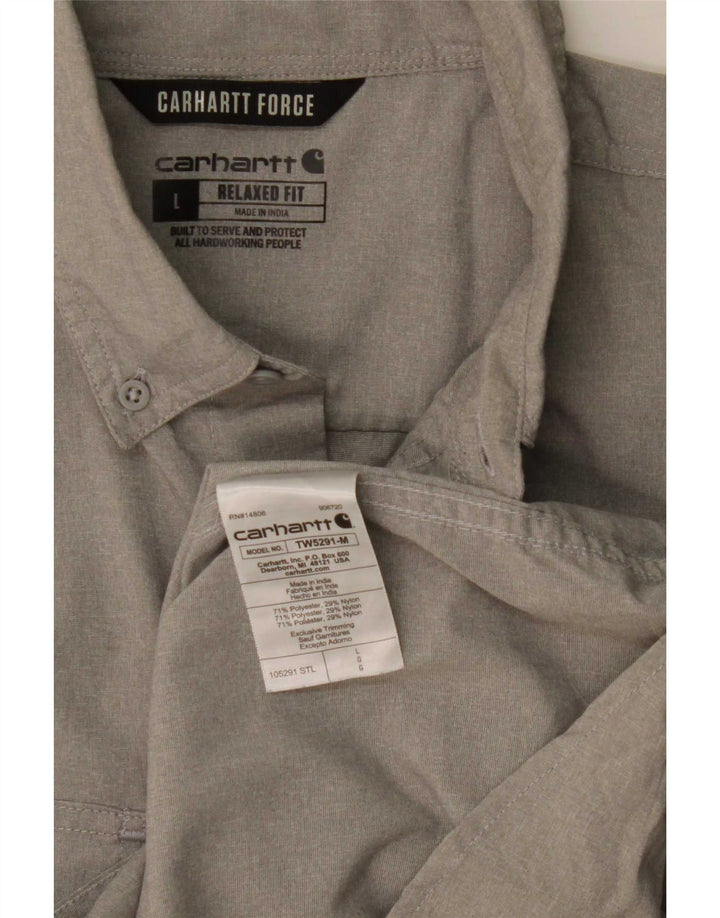 Carhartt Camisa Relaxed Fit Para Hombre Poliéster Gris Grande