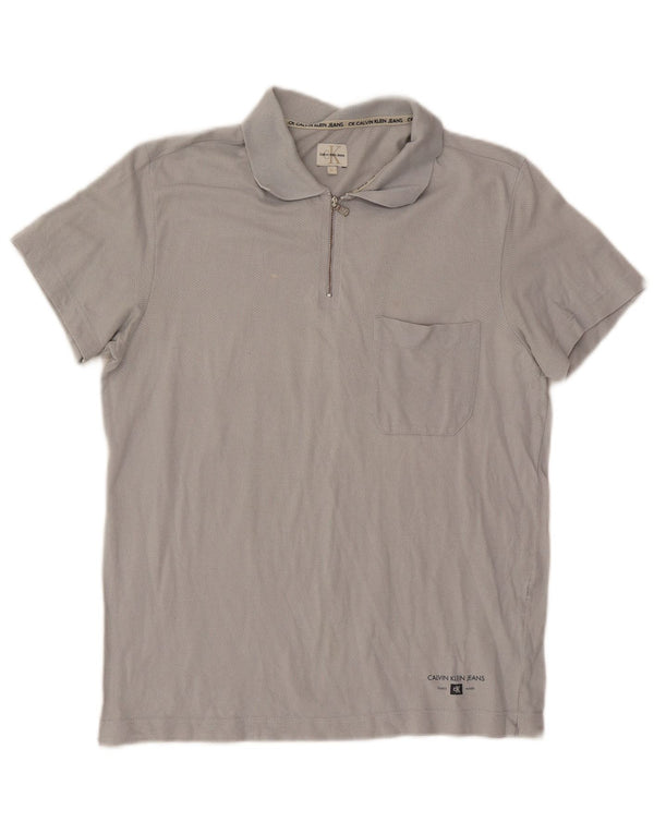 Calvin Klein Jeans Polo para hombre grande gris