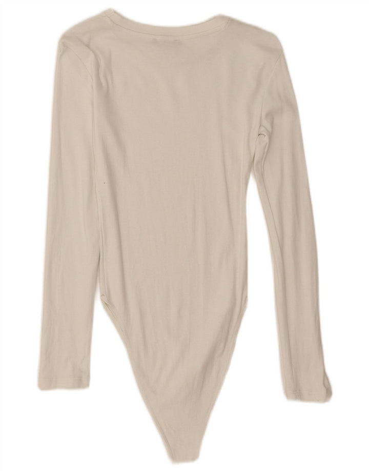 Zara Body De Manga Larga Para Mujer UK 8 Small Off White