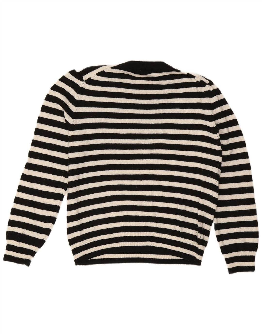 Zara Mujer Jersey De Cuello Redondo Jersey UK 44 Mediano Poliamida A Rayas Negra