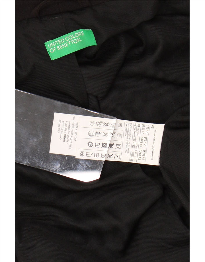 BENETTON Chaqueta Bolero para Mujer UK 46 Grande Poliéster Negro