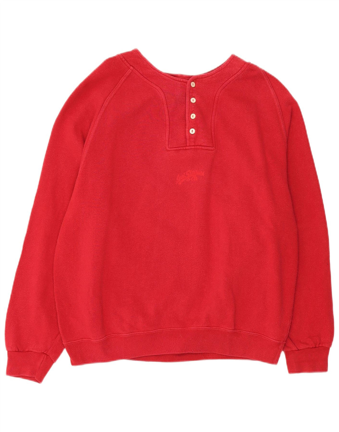Levi's Sudadera extragrande con cuello y botones para mujer, talla 40, color rojo