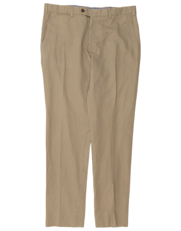 Massimo Dutti Pantalón Chino Slim para Hombre EU 42 Large W34 L34 Beige Algodón