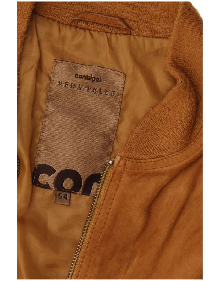 Conbipel Chaqueta Bomber De Ante Para Hombre IT 54 XL Cuero Marrón
