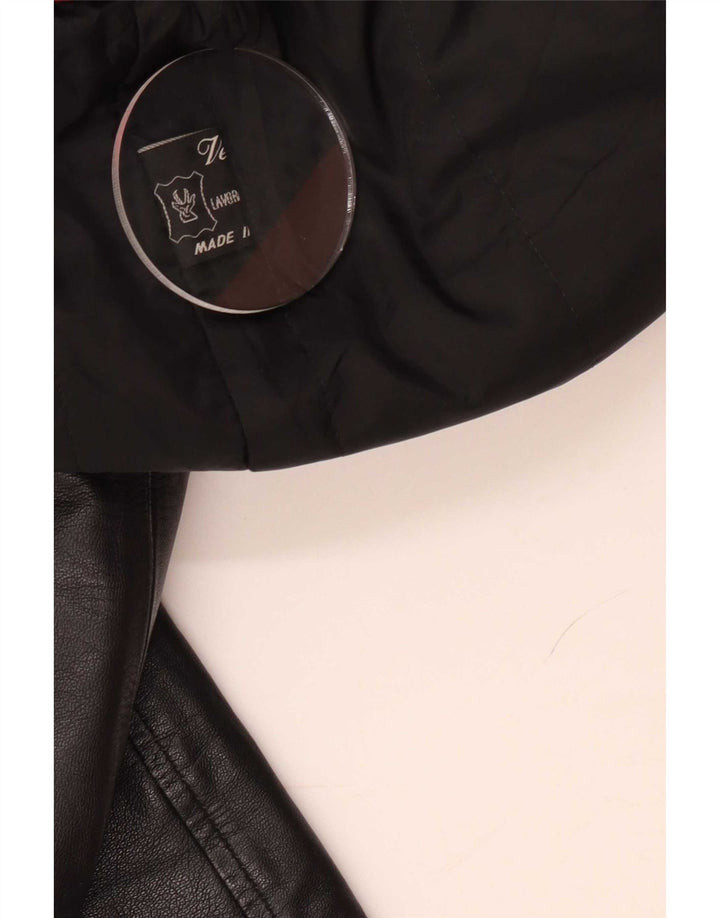 John and Son's Chaqueta de cuero para hombre IT 50 Grande Negro